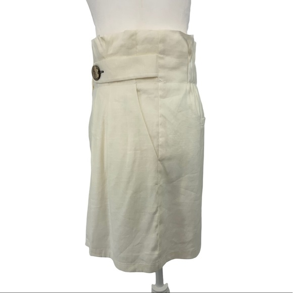 Veronica Beard High Waisted Linen Blend Cream Color Shorts D4 - Picture 7 of 10